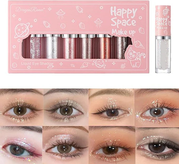**Happy Space Liquid Glitter Eyeshadow Set (8PCS)**