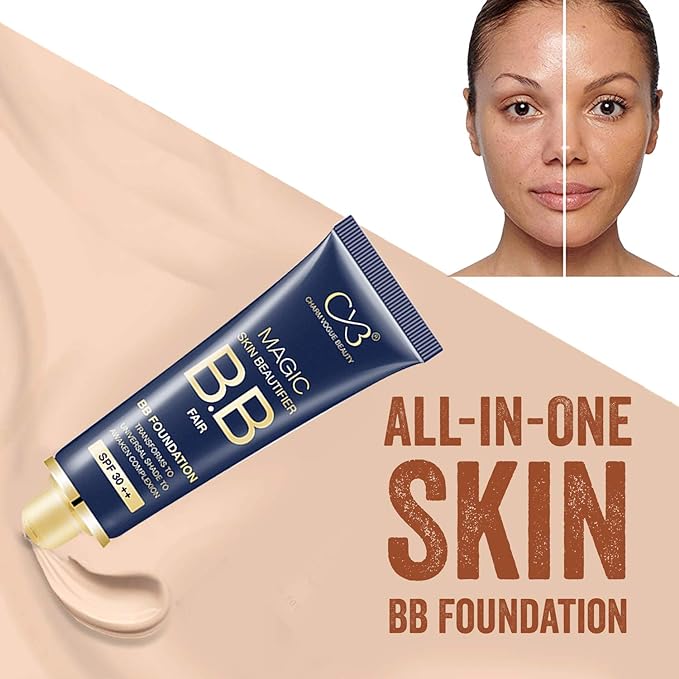 CVB Magic Skin Beautifier BB Fair Cream for Complexion Enhancer, BB Foundation for Face Make-up, Skin Hydration with SPF 30 ++, 50ml C65