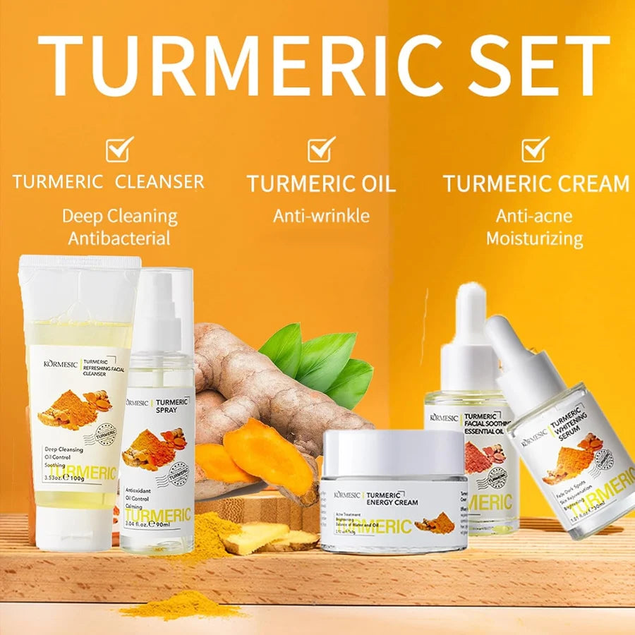 **KORMESIC Turmeric Anti-Aging Skincare Set (5PCS)**
