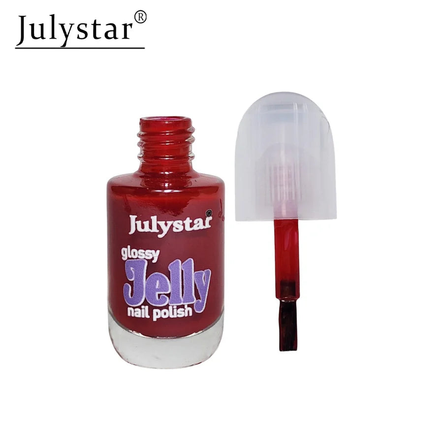 Julystar Pack of 12Pcs glossy jelly peel of Nail Polish