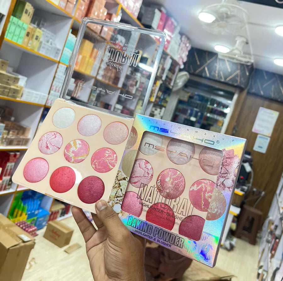 MSYAHO 9-Color Highlighter & Illuminator Palette Splendid Natural Highlighter Blusher