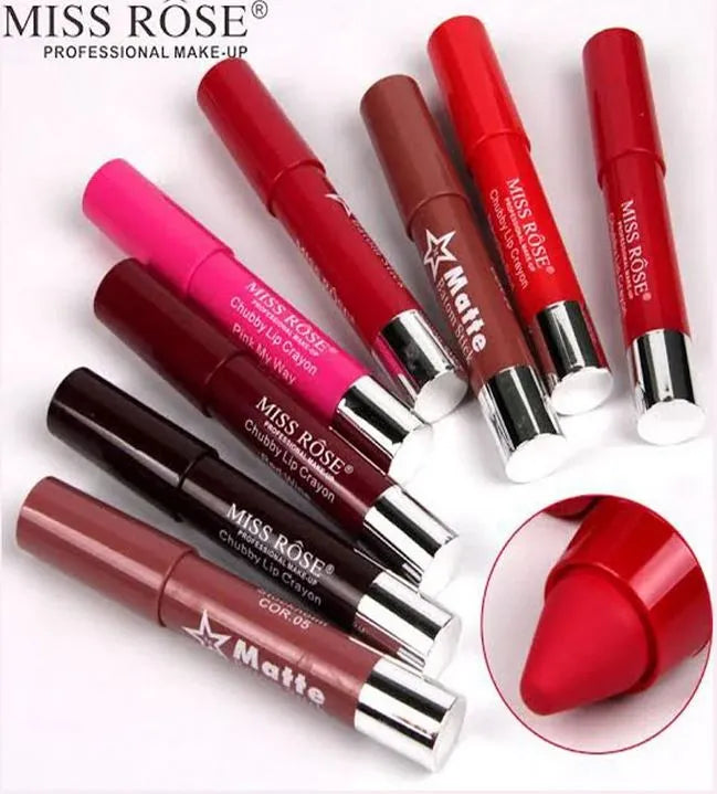 Miss Rose makeup 12 Pc Set Lip Crayon Lipsticks