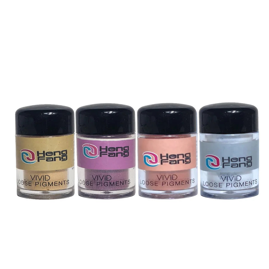 **HENG FANG 4-Color Loose Pigment Highlighter & Glitter Set**