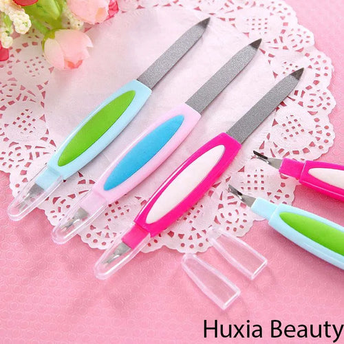 **2-in-1 Nail Filer & Cuticle Remover Tool**