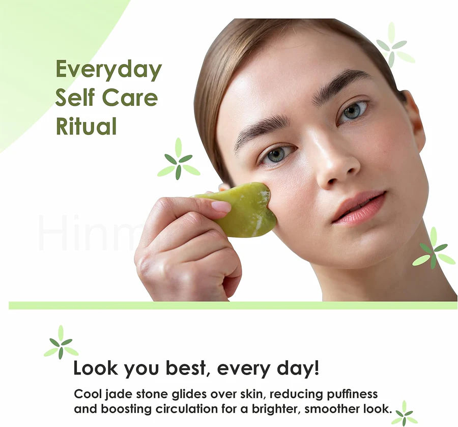 **Jade Roller Facial Massage Set with Gua Sha & Ice Roller**