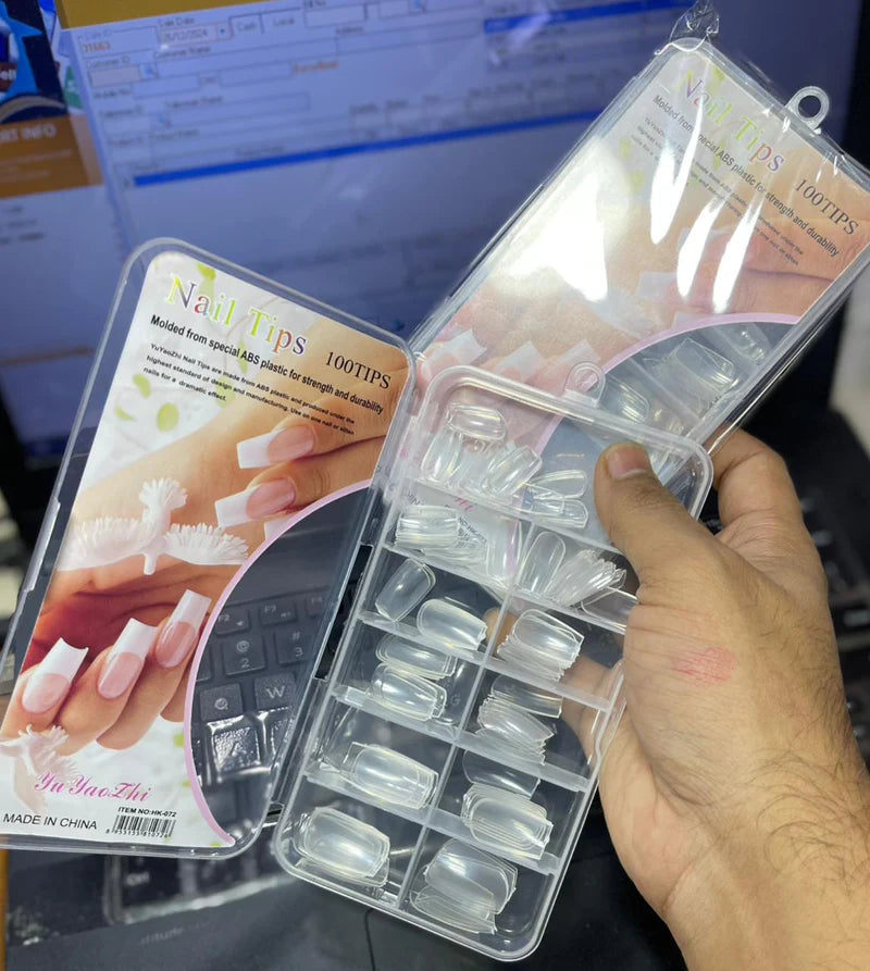 100 pcs Transparent /White Ballerina Artificial Nails Tips