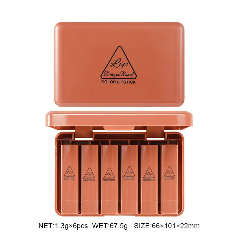 **Dragon Ranee Velvet Lipstick Set (6PCS)**