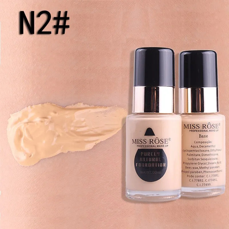 **MISS ROSE Waterproof Full Coverage Liquid Foundation 30ml**