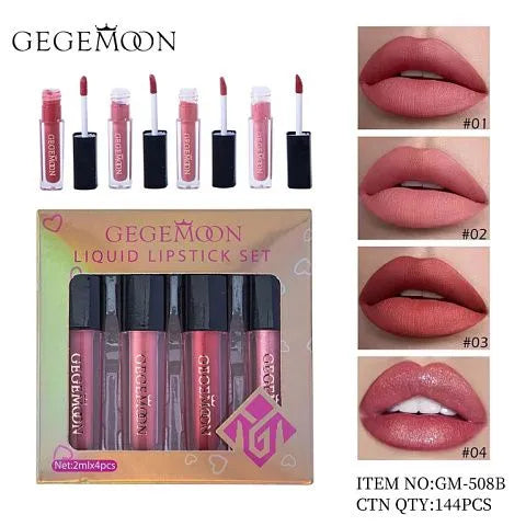 **GEGEMOON 4PCS Liquid Matte Lipstick Set**