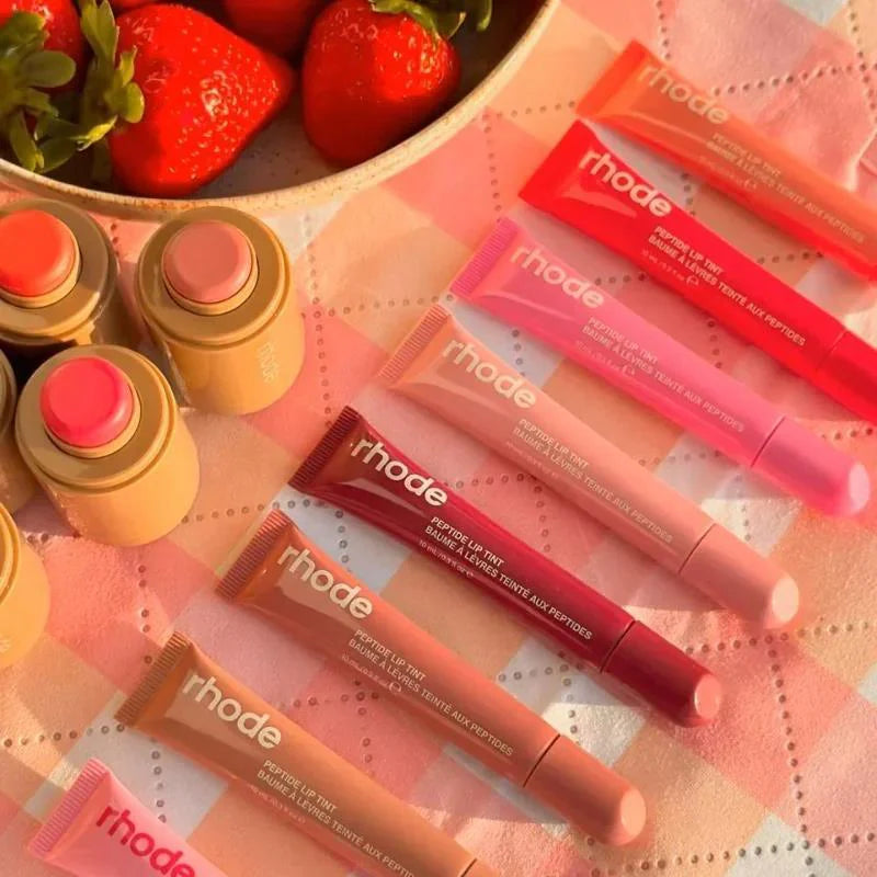 RHODE Punk Dark Brown Lip Gloss Lip Tint Long Lasting Moisturizing Nutritious Liquid Lipstick Clear Mineral Lip Oil Makeup