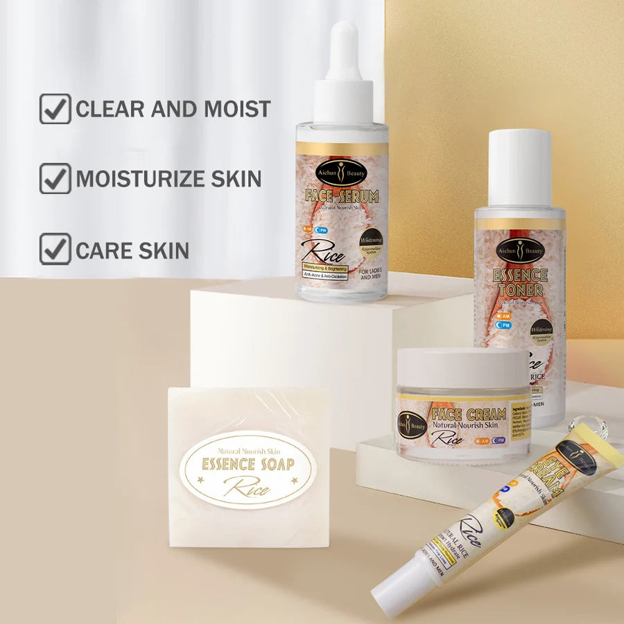 **Aichun Beauty Organic Rice Skincare Set (5PCS)**
