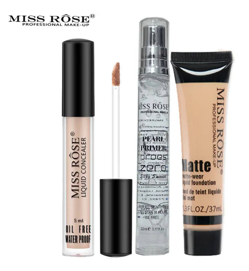 **Miss Rose 3PCS Foundation, Concealer & Pearl Primer Set**