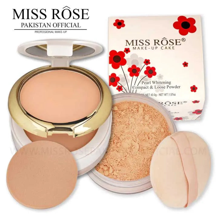 **MISS ROSE 3-in-1 3D Pearl Whitening Powder 45g**