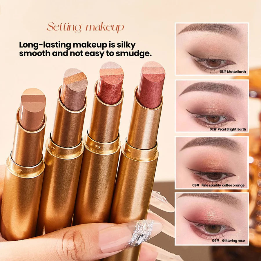 O'CHEAL Three-Color Gradient Eyeshadow Stick – Instant Shimmer & Contour