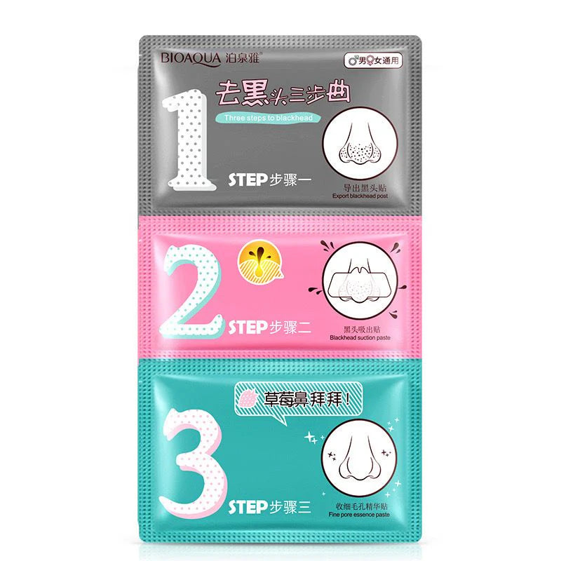 **BIOAQUA 3-Step Blackhead Remover Nose Mask 7×3g**
