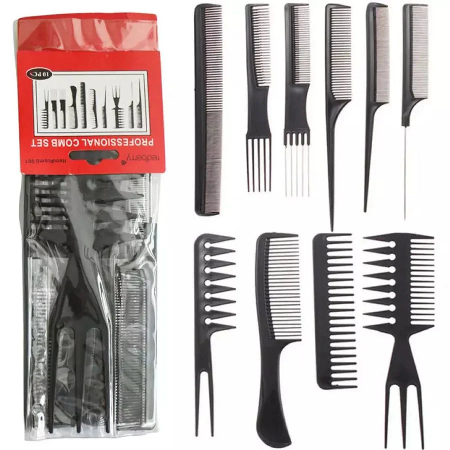**JulyStar 10PCS Professional Hair Comb & Styling Tool Set**