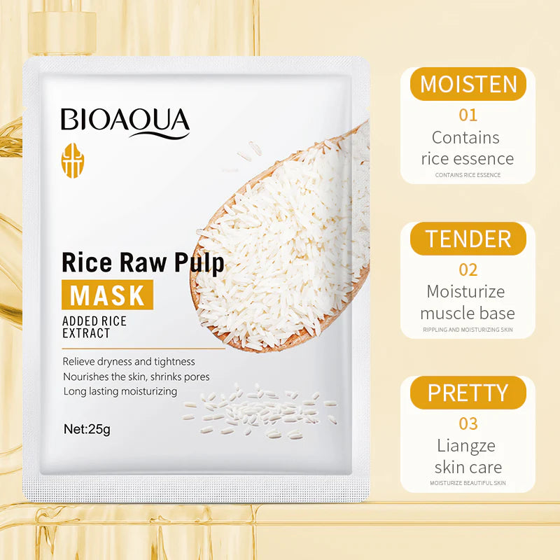 **BIOAQUA Rice Raw Pulp Glow Skincare Set (6PCS)**