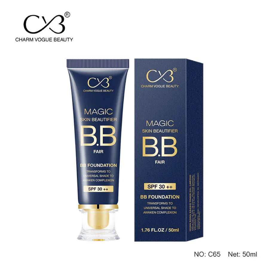 CVB Magic Skin Beautifier BB Fair Cream for Complexion Enhancer, BB Foundation for Face Make-up, Skin Hydration with SPF 30 ++, 50ml C65
