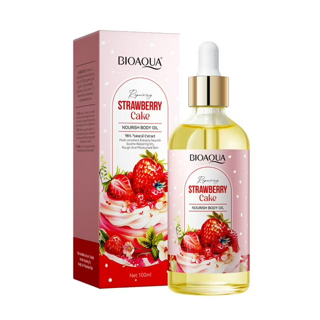 BIOAOUA Strawberry Cake Nourishing Face And Body Oil 100ml BQY48325