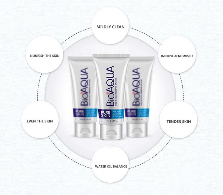 **BIOAQUA Acne Treatment Skincare Set (3PCS) + Free Sheet Mask**