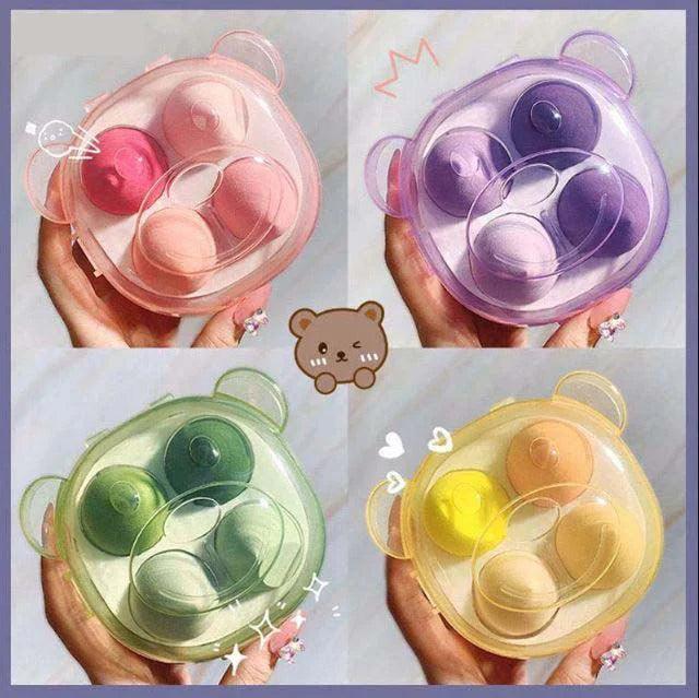 **Miss Beauty 4PCS Bear Box Makeup Sponge Set**