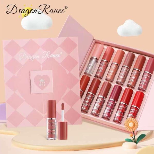 **Miss Beauty Dragon Ranee 12 Colors Matte Lip Gloss Set**