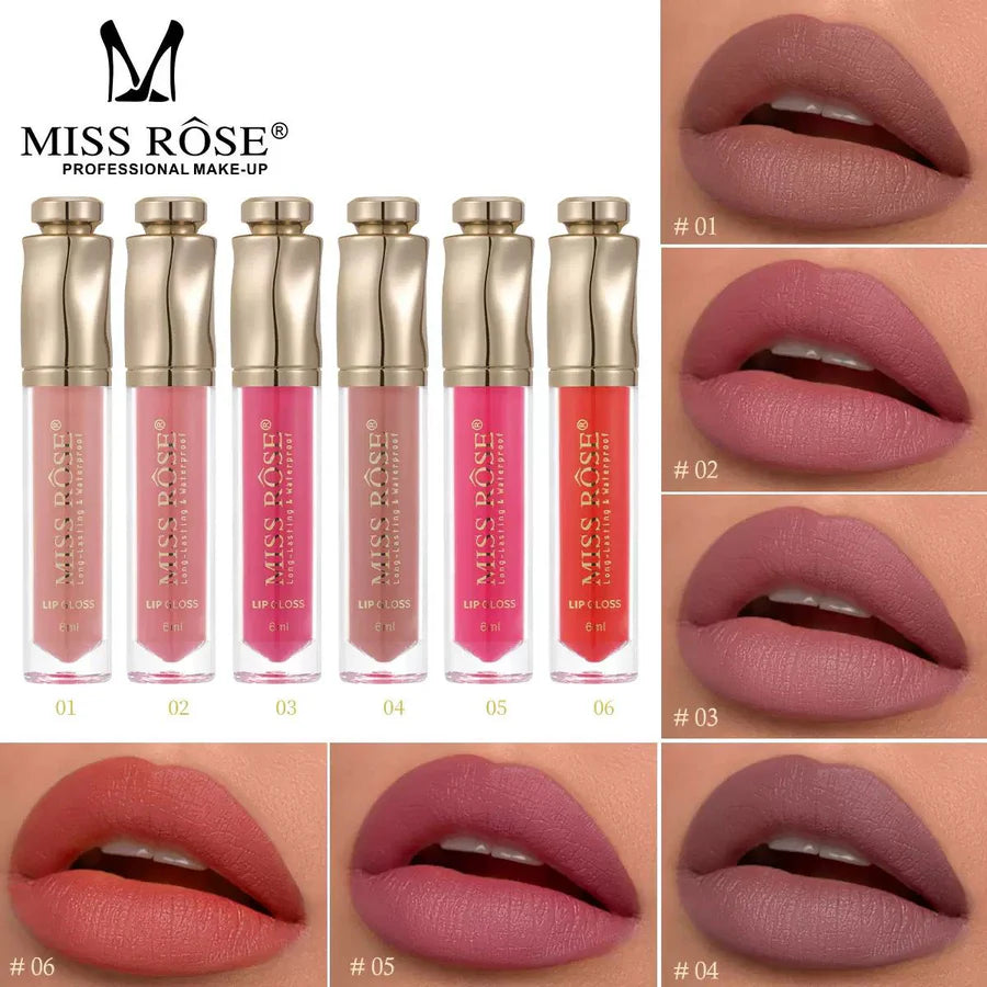 Miss Rose Professional Diamond Capped Long-Lasting Lip Gloss Set