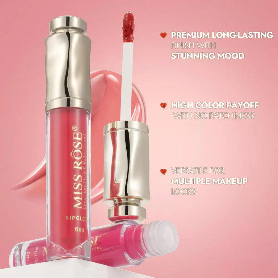 Miss Rose Professional Diamond Capped Long-Lasting Lip Gloss Set