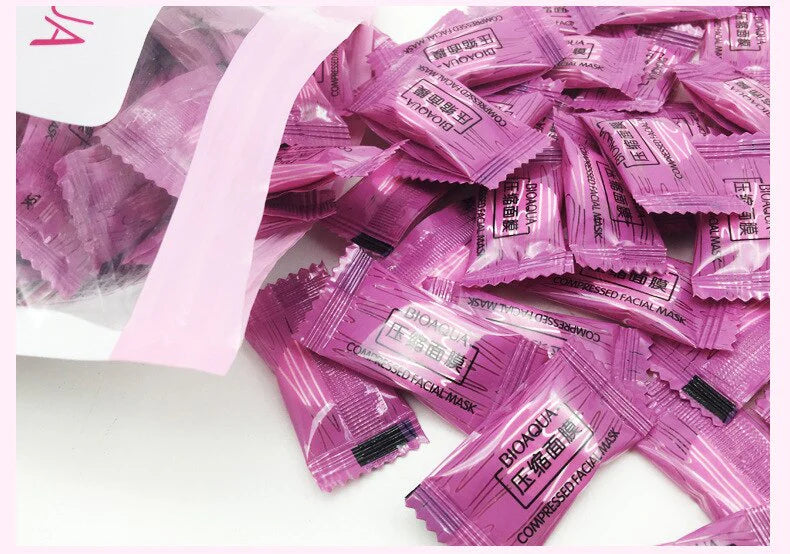 **BIOAQUA Compressed Facial Sheet Mask Tablets (25/50/100PCS)**