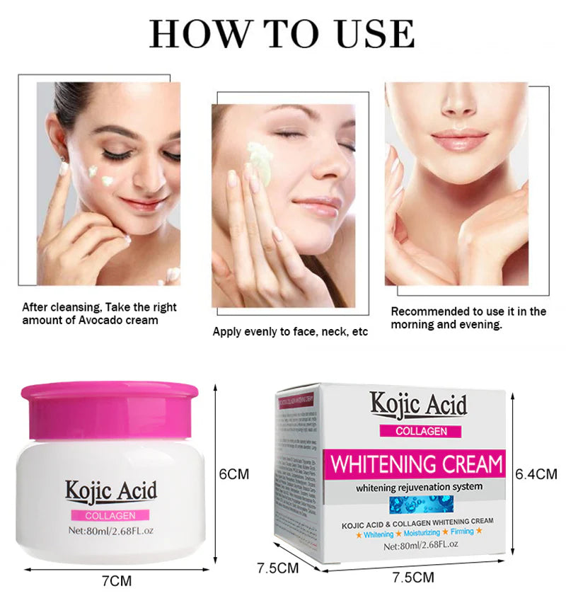 **GUANJING Kojic Acid Collagen Glow Face & Body Cream 80ml**