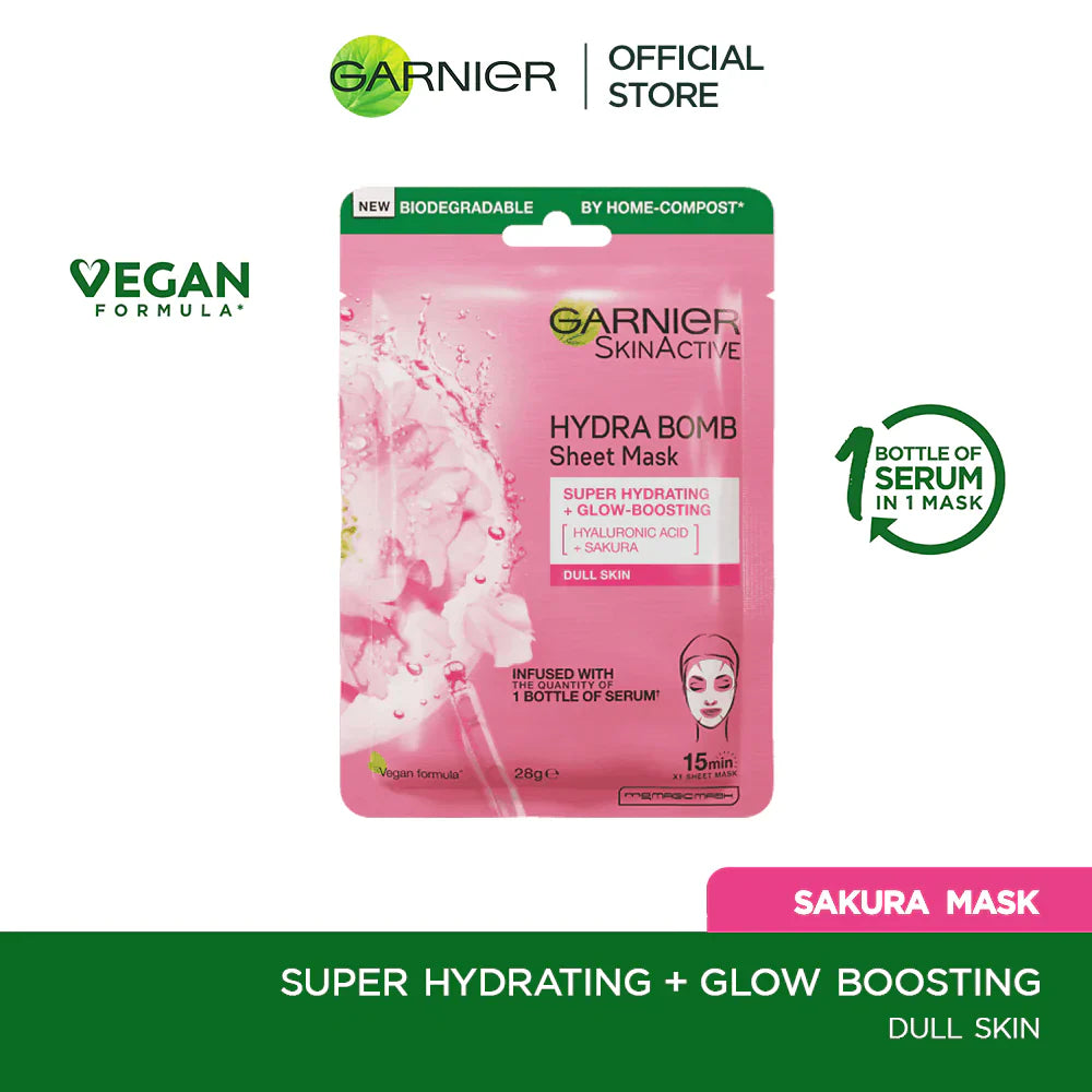 **Garnier Hydra Bomb Sakura Tissue Face Mask 28g**
