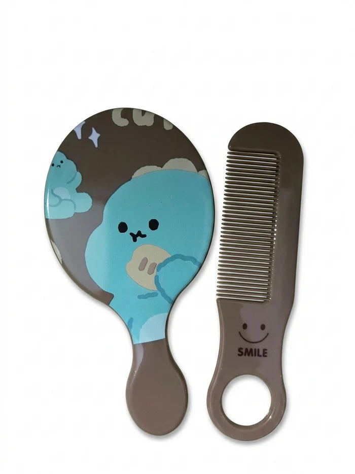 Kawaii Pocket Mirror with Comb – Travel Friendly Makeup Essential (Random)