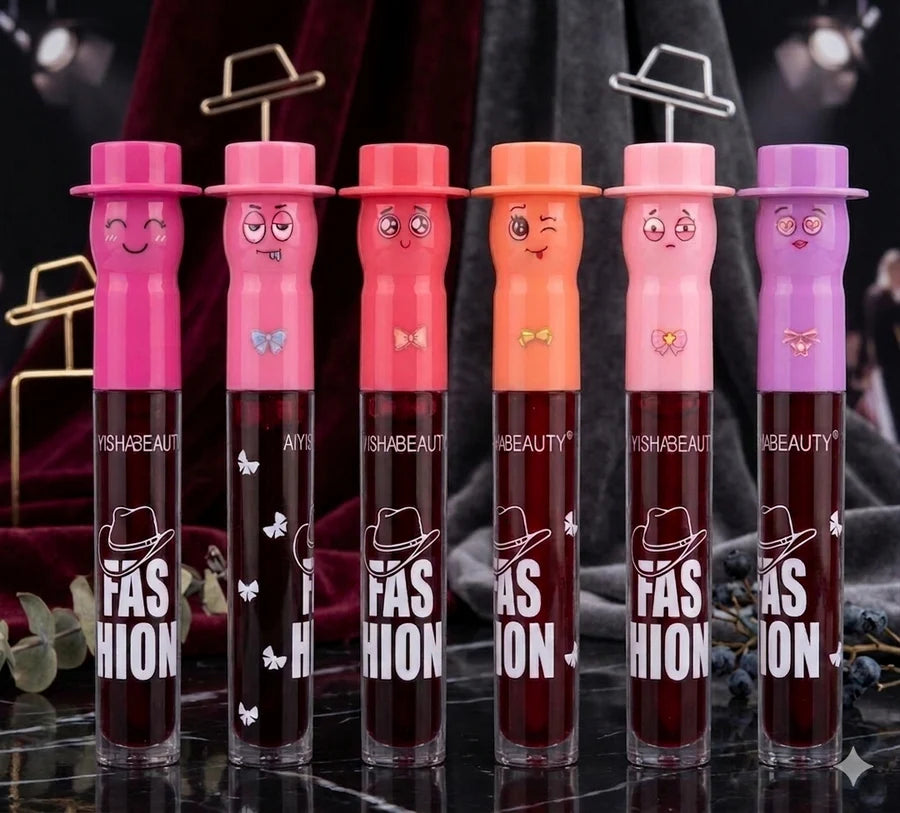 **Aiyisha Beauty Cowboy Character Lip Gloss Set**