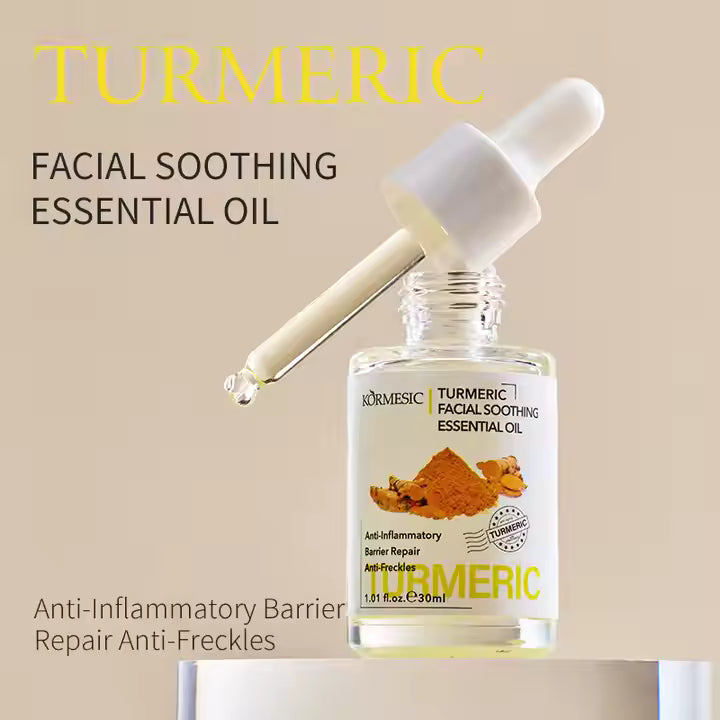KORMEISC Turmeric Facial Soothing Essential Oil Anti-Inflammatory Anti-Aging Whitening Barrier-Repair Anti-Freckles 30ml