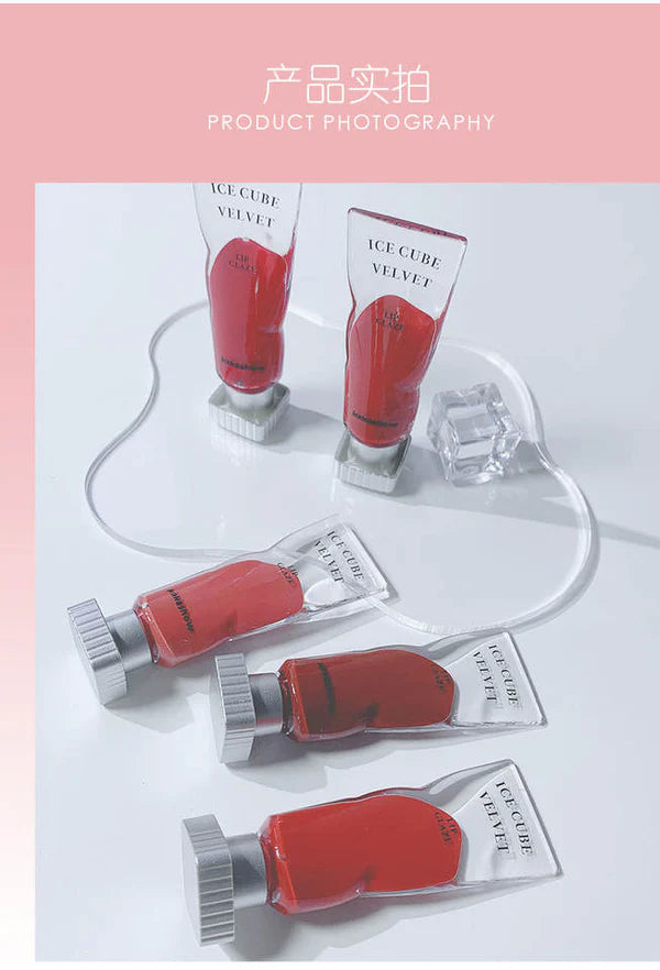 Romantic Rain Ice Cube Velvet Matte Lip Gloss – Long‑Lasting Hydration
