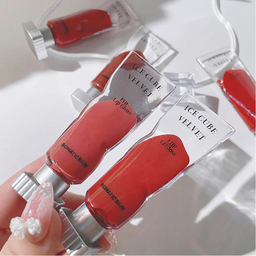 Romantic Rain Ice Cube Velvet Matte Lip Gloss – Long‑Lasting Hydration