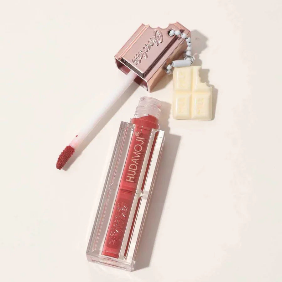 Hudamoji Classic Nude Lip Gloss New Thick Chocolate Squeeze Tube Clear Liquid