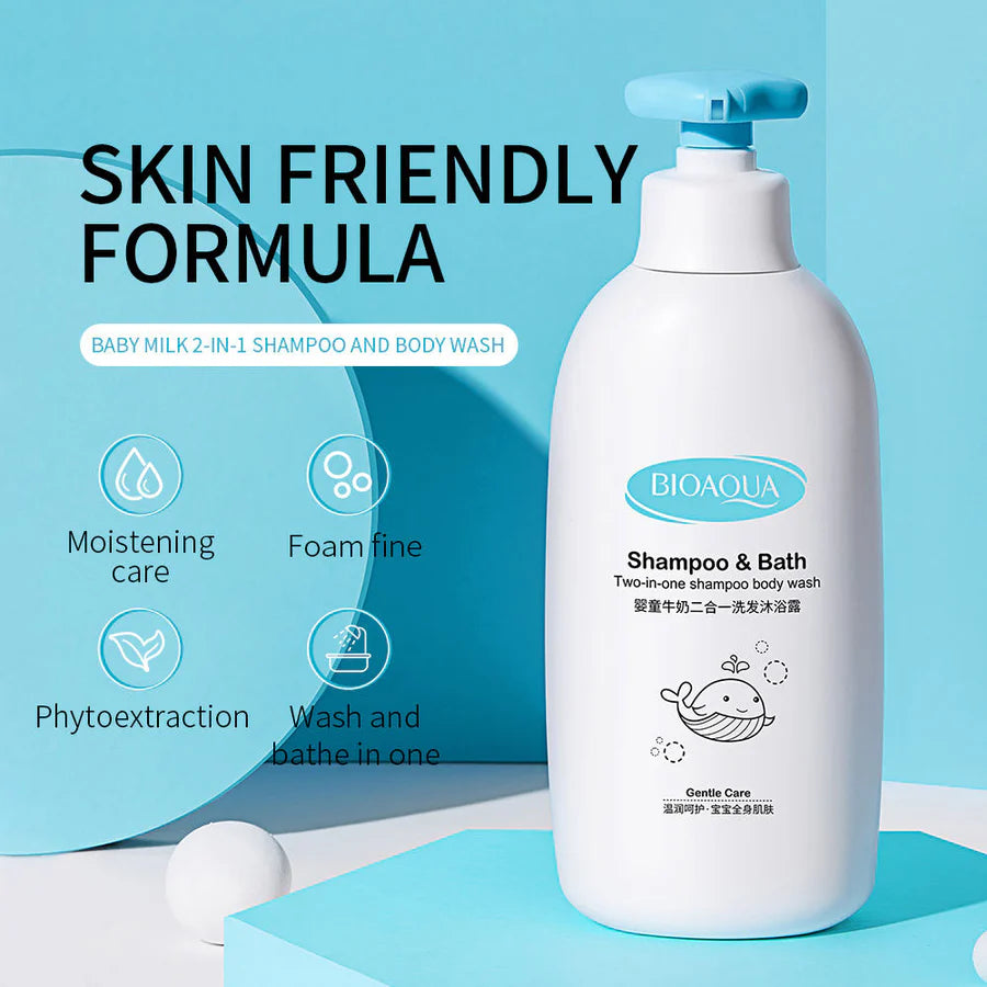 BIOAQUA Milk Shampoo & Bath Children Double Moisturizing Smooth Shower Gel 260ml