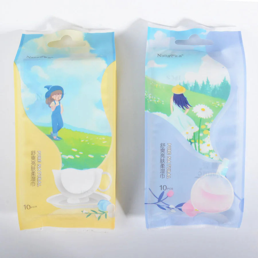 Pure Natural Wet Wipes 10 Pieces Travel Pack