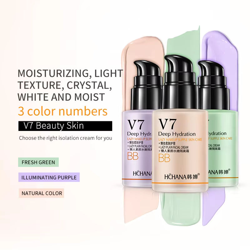 HCHANA V7 BB Cream Deep Hydration Isolation Best Makeup Base Foundation Whitening Face Cream Waterproof Makeup Foundation