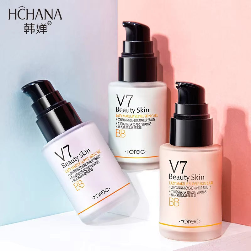 HCHANA V7 BB Cream Deep Hydration Isolation Best Makeup Base Foundation Whitening Face Cream Waterproof Makeup Foundation