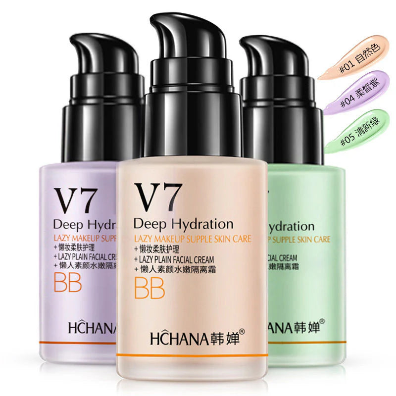 HCHANA V7 BB Cream Deep Hydration Isolation Best Makeup Base Foundation Whitening Face Cream Waterproof Makeup Foundation
