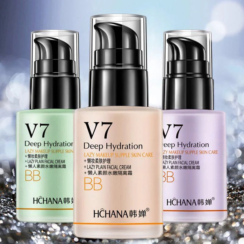 HCHANA V7 BB Cream Deep Hydration Isolation Best Makeup Base Foundation Whitening Face Cream Waterproof Makeup Foundation