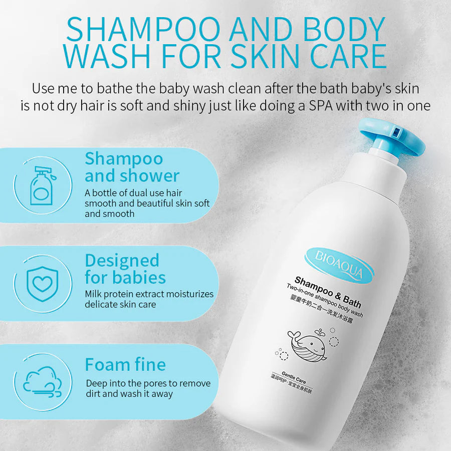 BIOAQUA Milk Shampoo & Bath Children Double Moisturizing Smooth Shower Gel 260ml