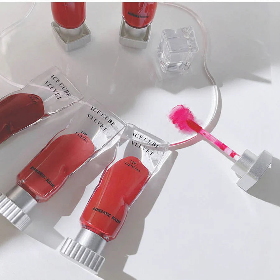 Romantic Rain Ice Cube Velvet Matte Lip Gloss – Long‑Lasting Hydration