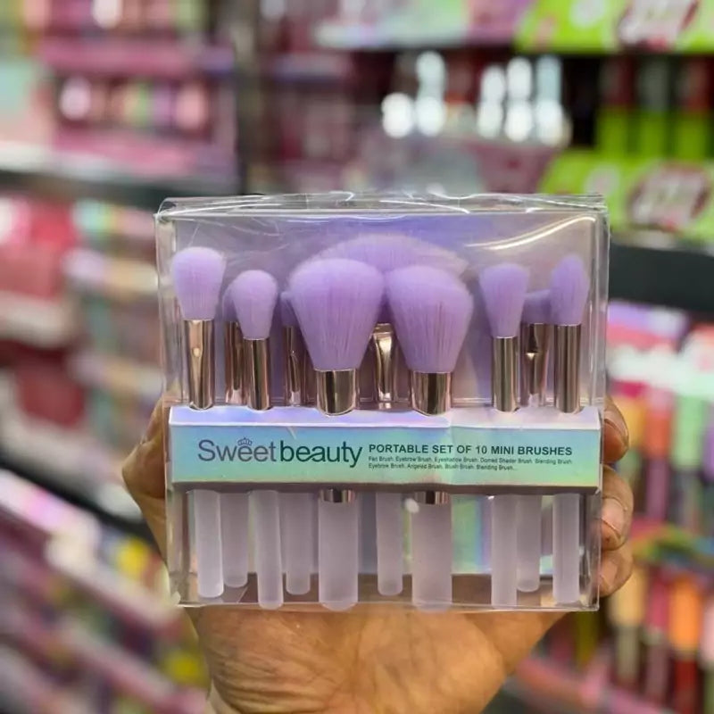 Sweet Beauty 10PCS Mini Makeup Brush Set | Soft Travel Beauty Brushes