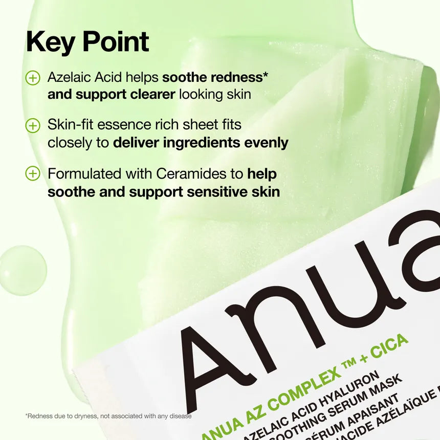 Anua - Azelaic Acid 10 Hyaluron Redness Soothing Serum Mask - 28Ml