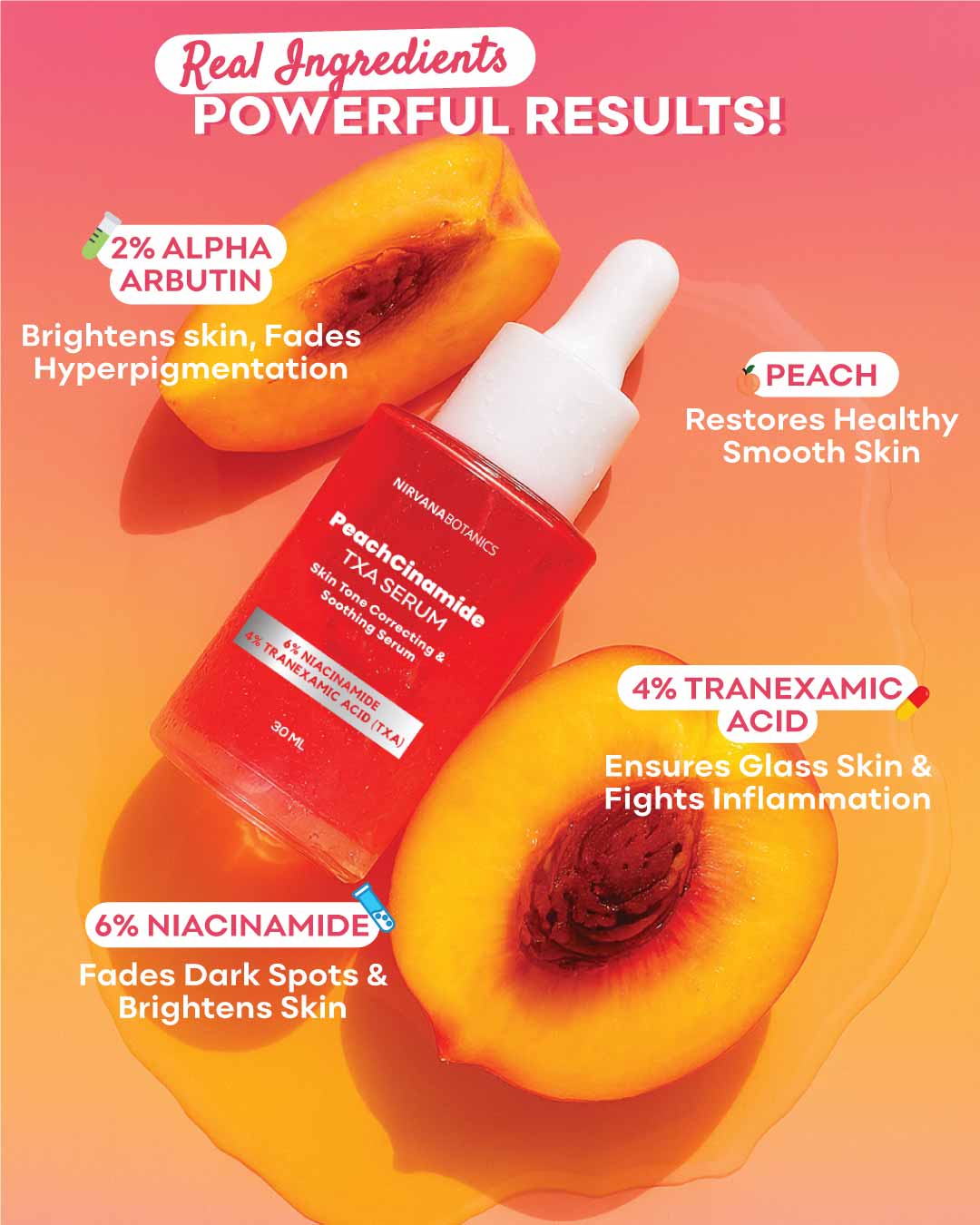 **Nirvana Botanics Peachcinamide TXA Serum**