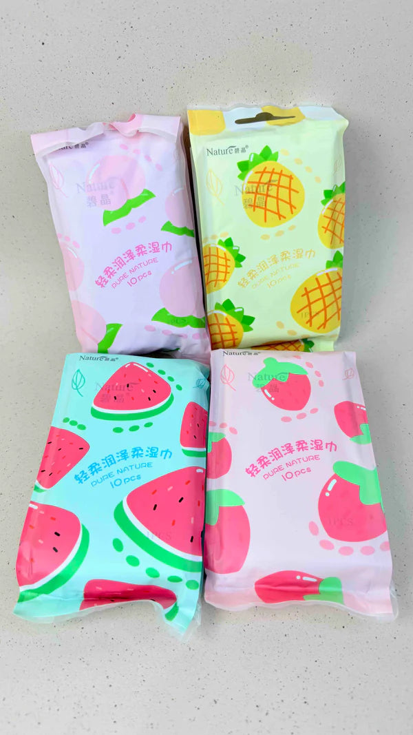 Pure Natural Wet Wipes 10 Pieces Travel Pack
