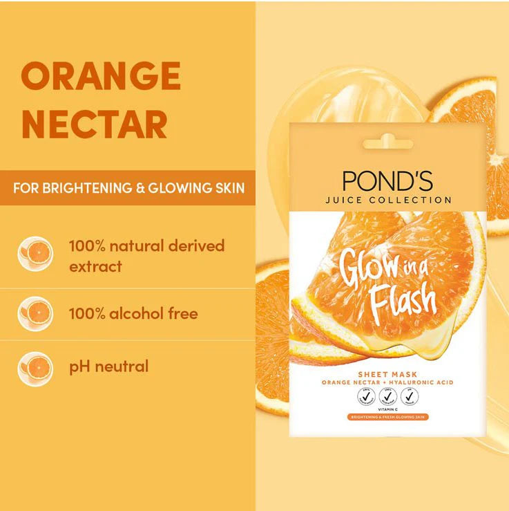 Ponds Sheet Mask Orange Nectar Hyaluronic Acid
